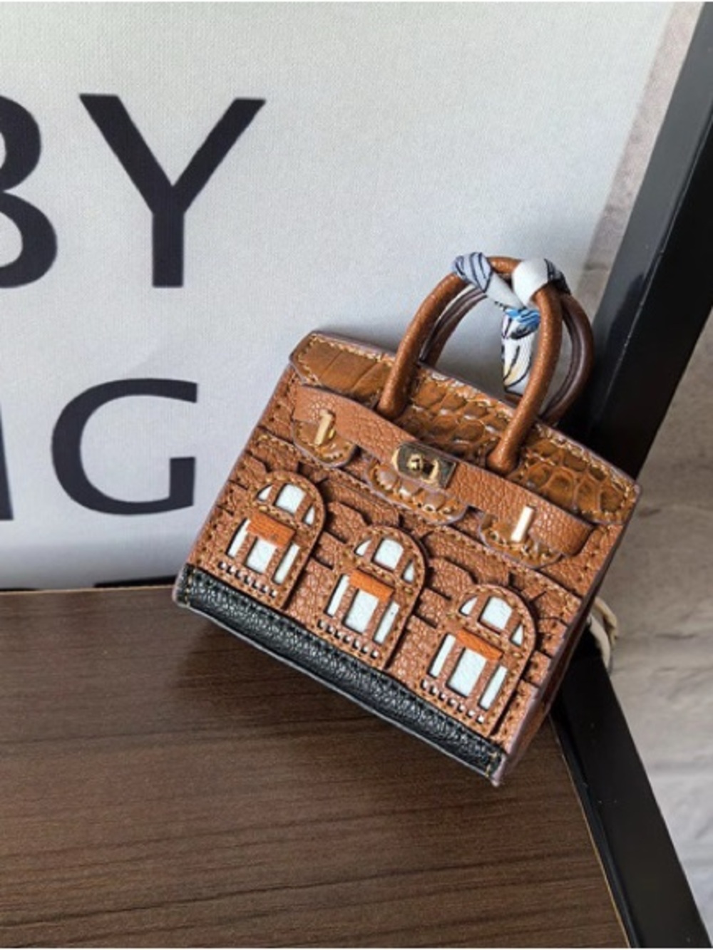 Croc-Embossed Storefront Micro Mini Bag Charm Perfect for AirPods, Lipstick, ETC